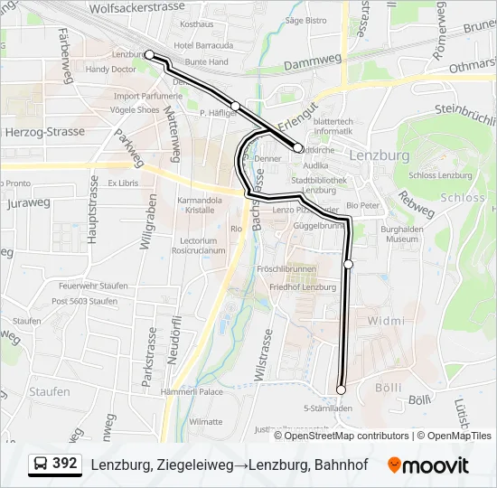 392 Bus Line Map