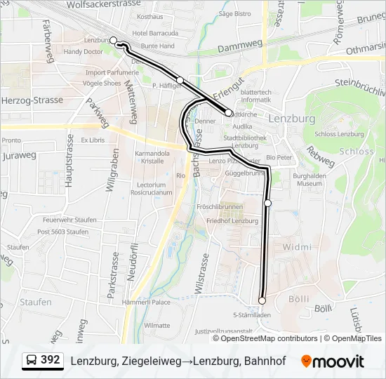 392 Bus Line Map