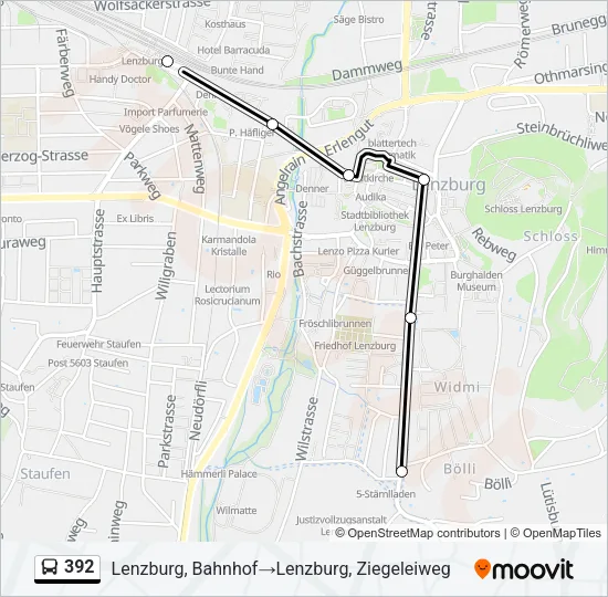 392 Bus Line Map