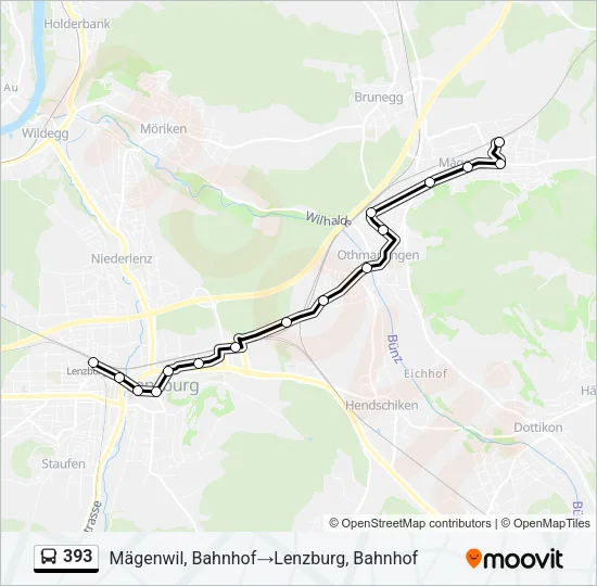 393 Bus Line Map