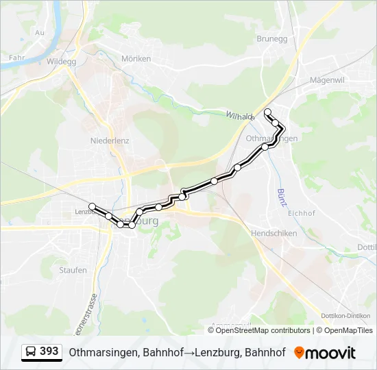 393 Bus Line Map