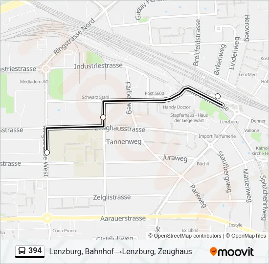 394 Bus Line Map