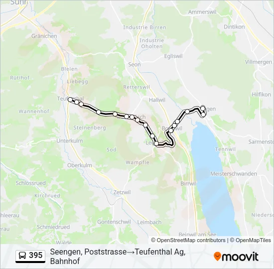 395 Bus Line Map