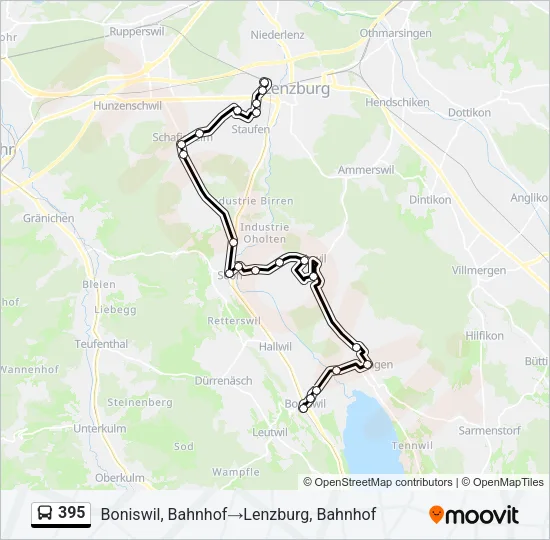 395 Bus Line Map