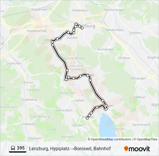 395 Bus Line Map