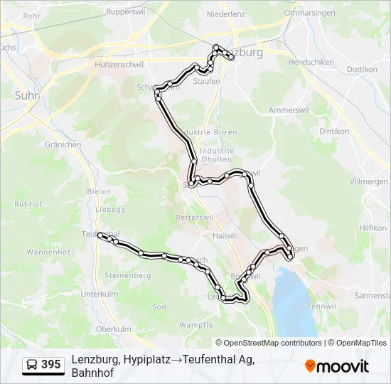 395 Bus Line Map