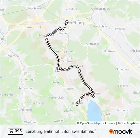 395 Bus Line Map