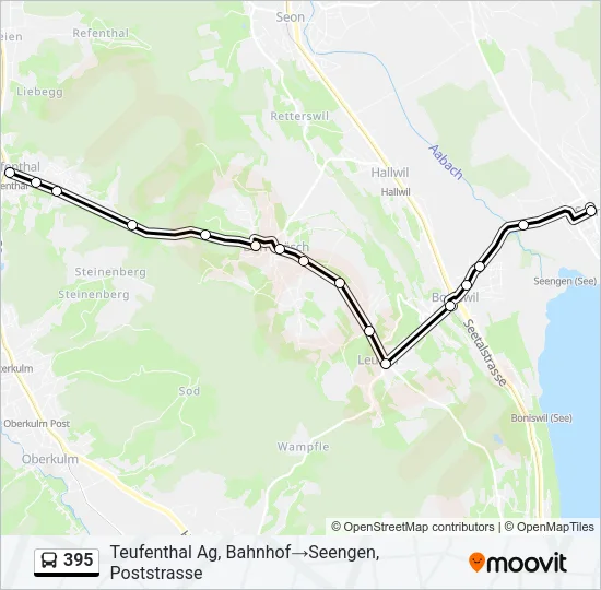 395 Bus Line Map