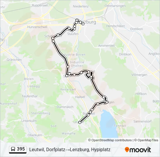 395 Bus Line Map