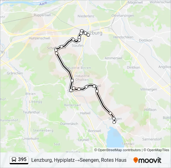 Buslinie 395 Karte