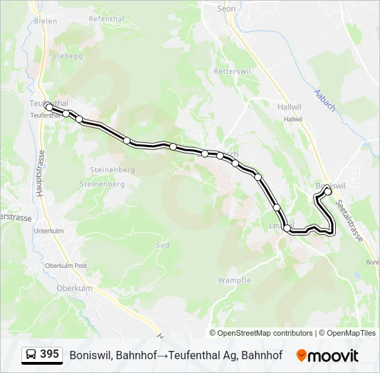 395 Bus Line Map