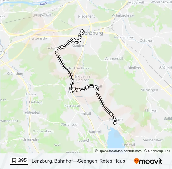 395 Bus Line Map