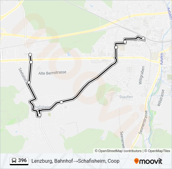396 Bus Line Map