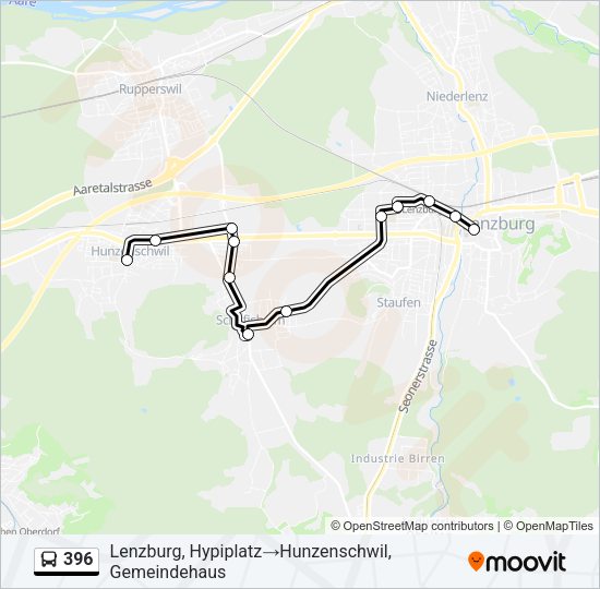 396 Bus Line Map