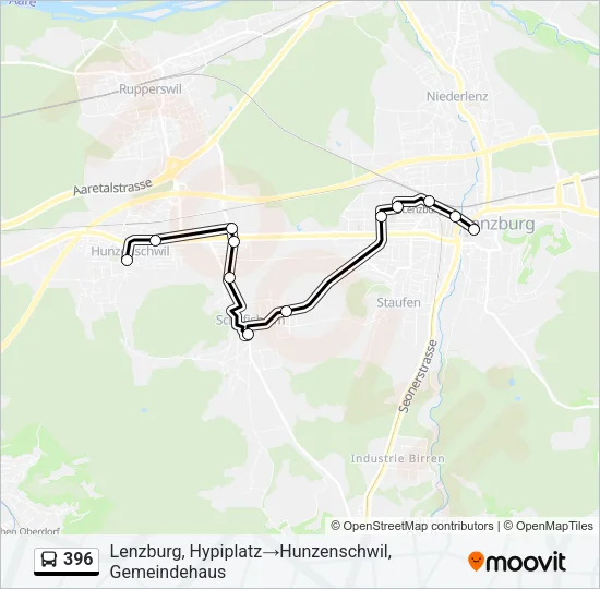396 Bus Line Map