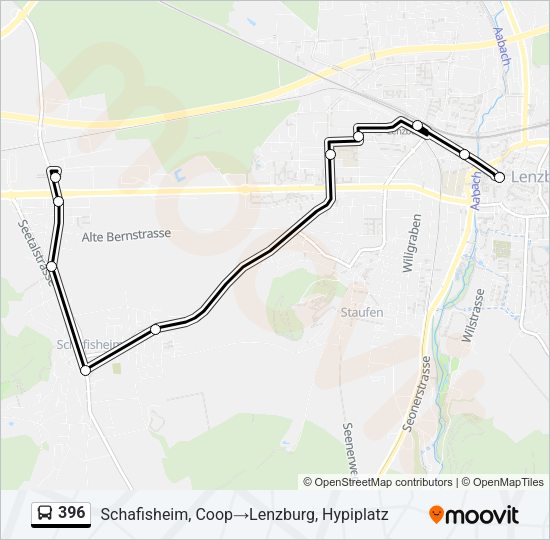 396 Bus Line Map