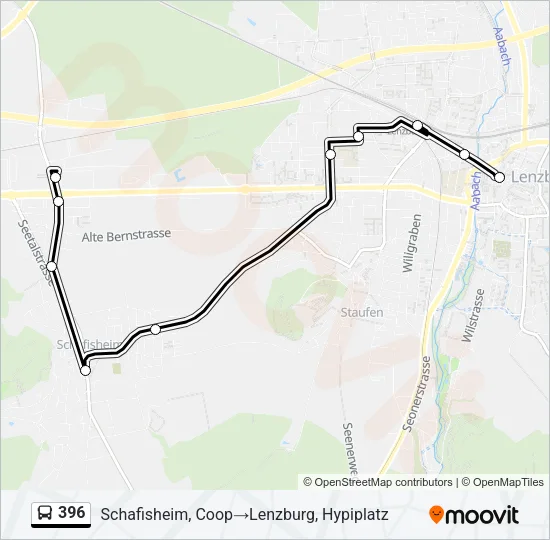 396 Bus Line Map