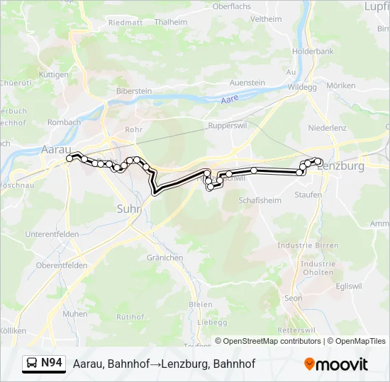 N94 Bus Line Map