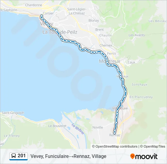 201 Bus Line Map