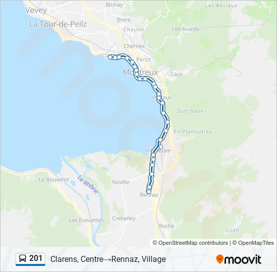 201 Bus Line Map