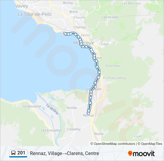 201 Bus Line Map