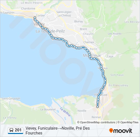 201 Bus Line Map