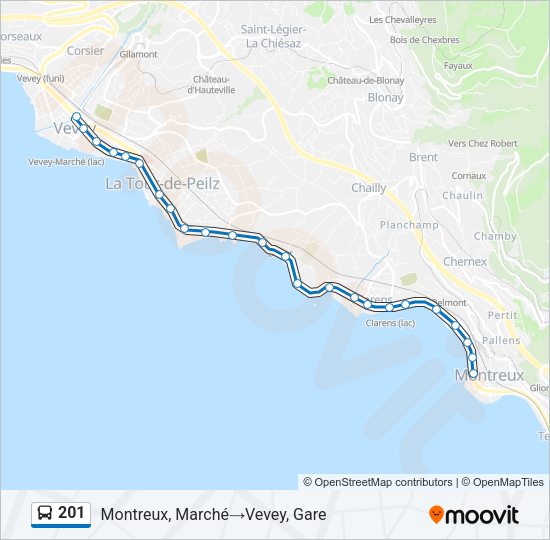 201 Bus Line Map