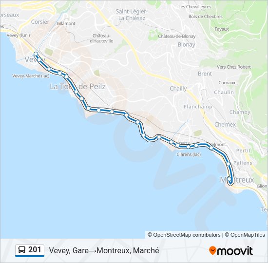 201 Bus Line Map