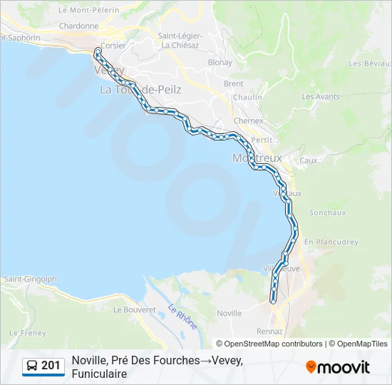 201 Bus Line Map