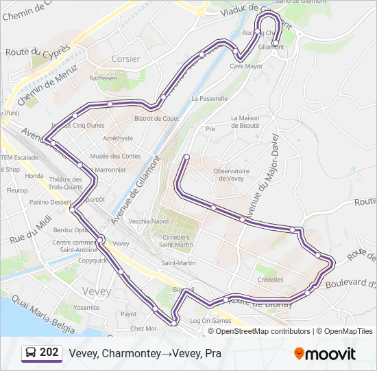 202 Bus Line Map