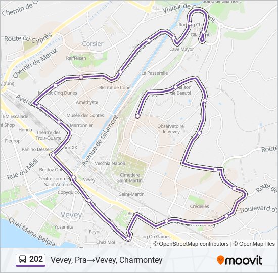 202 Bus Line Map