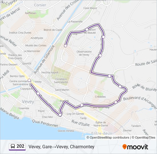 202 Bus Line Map