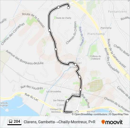 204 Bus Line Map