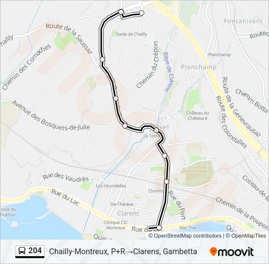 204 Bus Line Map