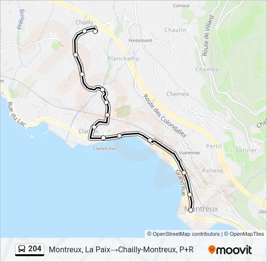 204 Bus Line Map