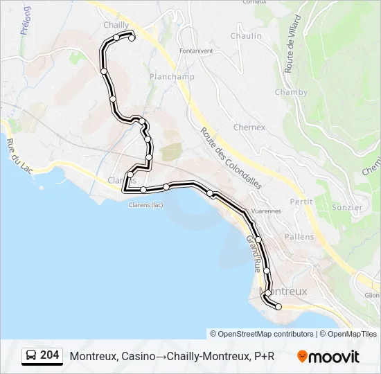 204 Bus Line Map