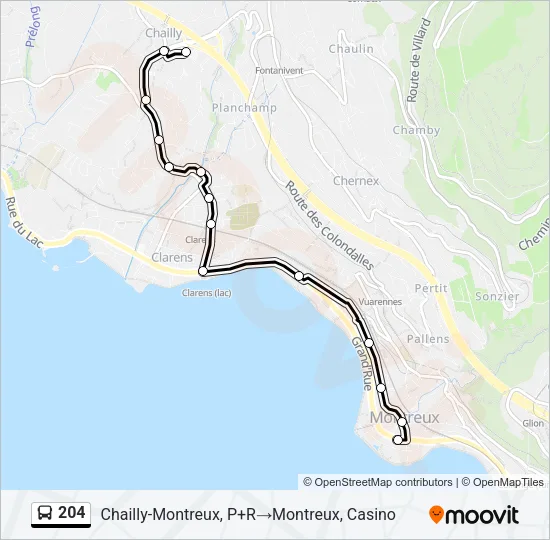 204 Bus Line Map