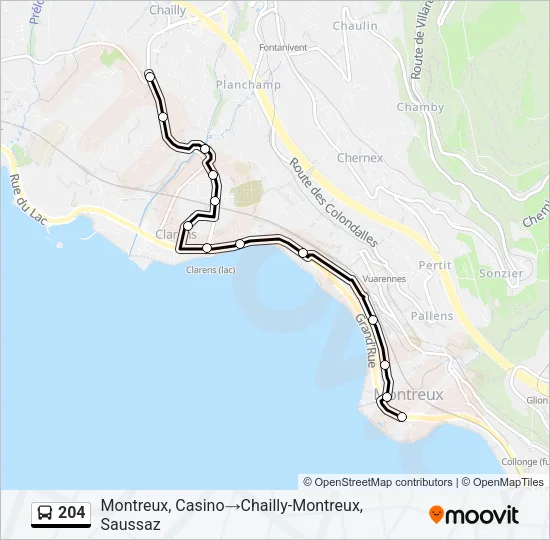 204 Bus Line Map