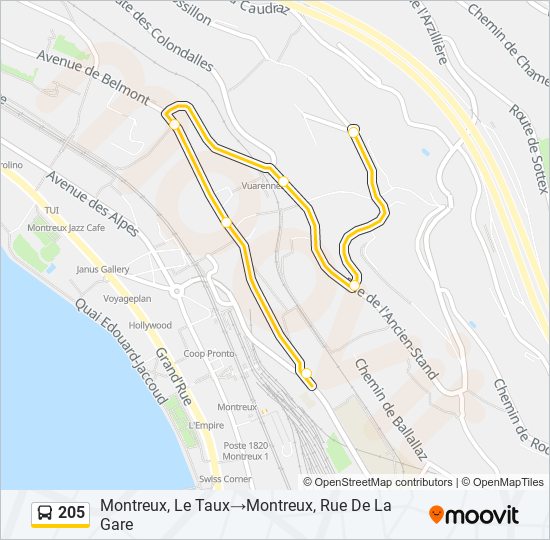 205 Bus Line Map