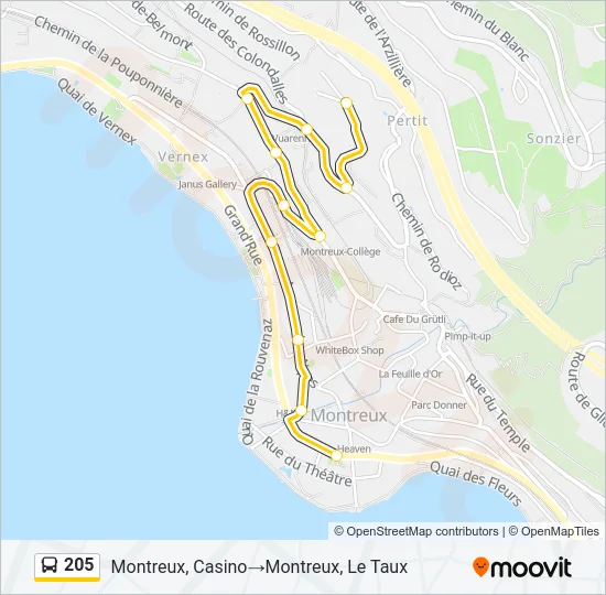 205 Bus Line Map
