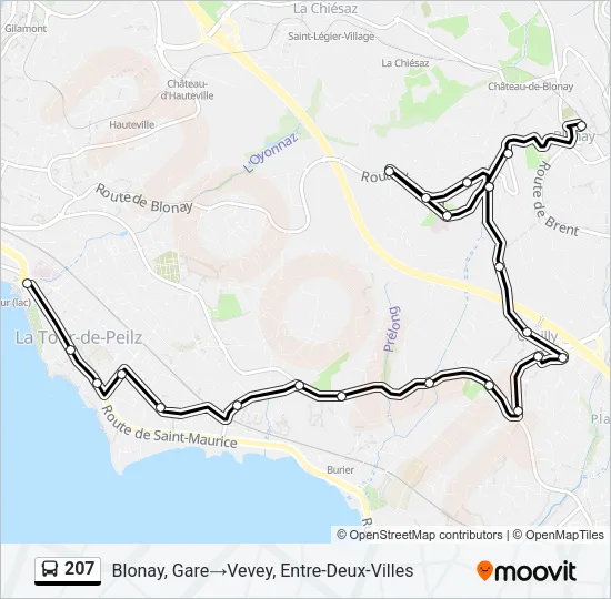 207 Bus Line Map