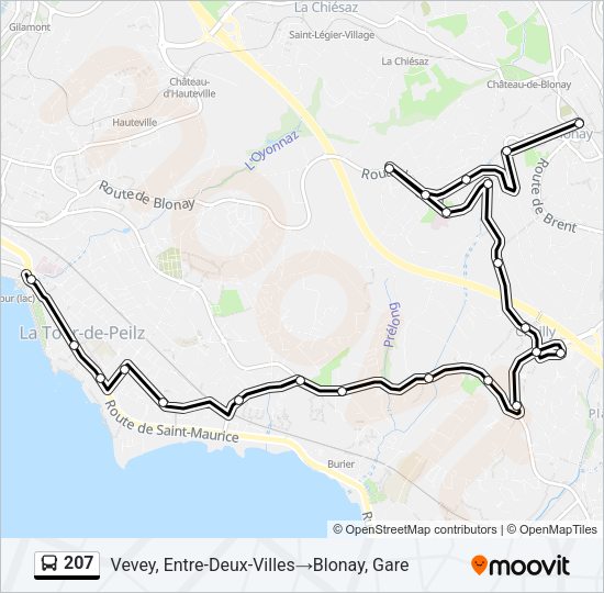 207 Bus Line Map