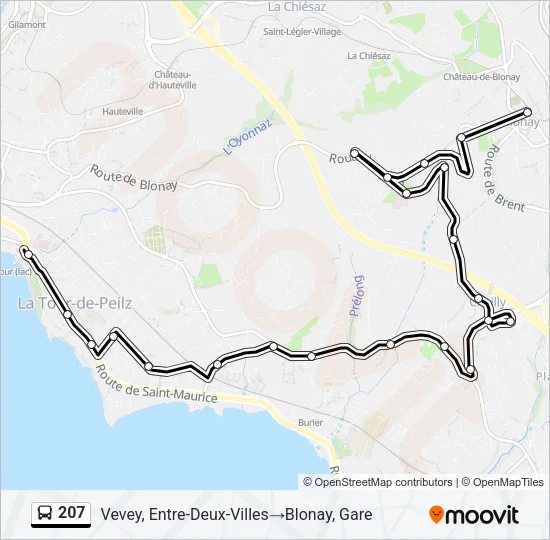 207 Bus Line Map