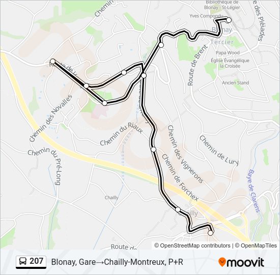 207 Bus Line Map