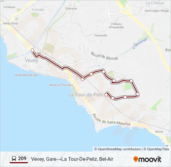 209 Bus Line Map