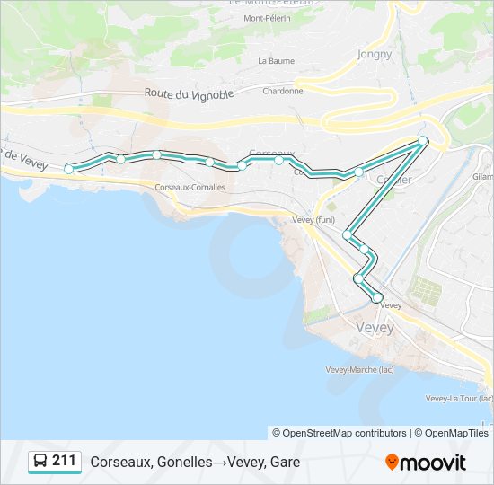 211 Bus Line Map