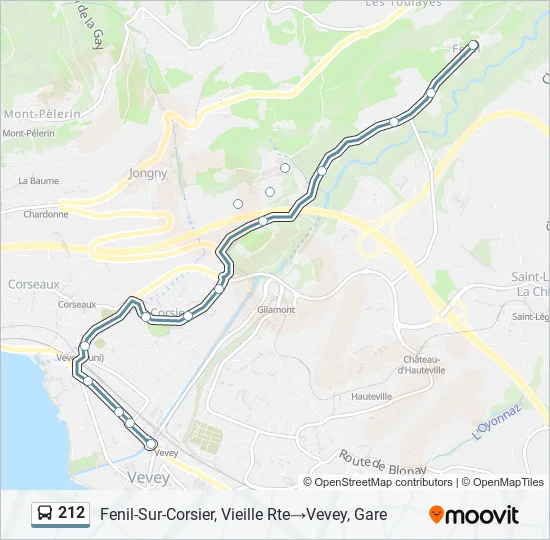 212 Bus Line Map