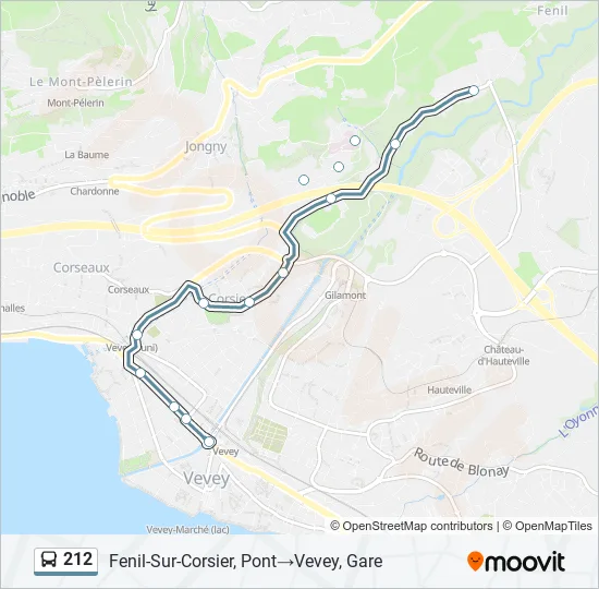 212 Bus Line Map