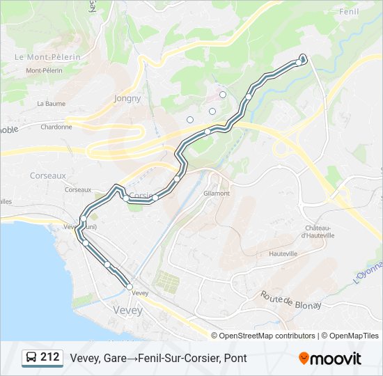 212 Bus Line Map