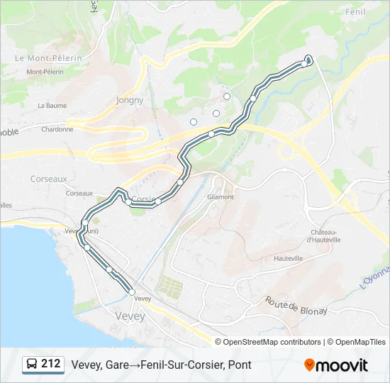 212 Bus Line Map